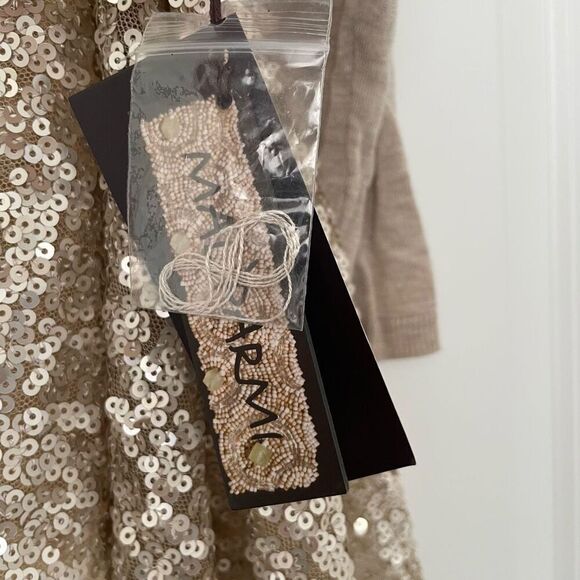 Maliparmi Gold Sequins Cardigan Size M - Picture 4 of 5